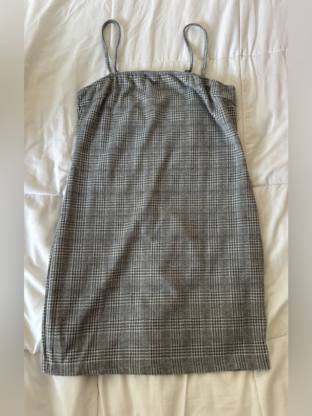 Gray Plaid Spaghetti Strap Dress size L